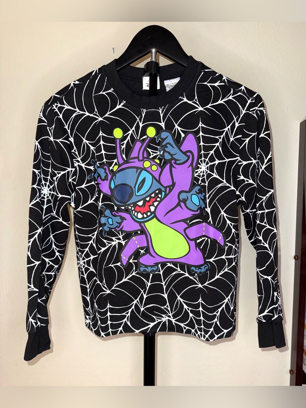 Disney Parks Stitch Glow-in-the-Dark Halloween Sweatshirt, child 11/12, NWOT